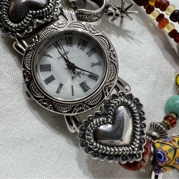 Vintage Charm Bracelet Made Using 925 Sterling Silver Charms New Batteries. - Picture 7 of 16